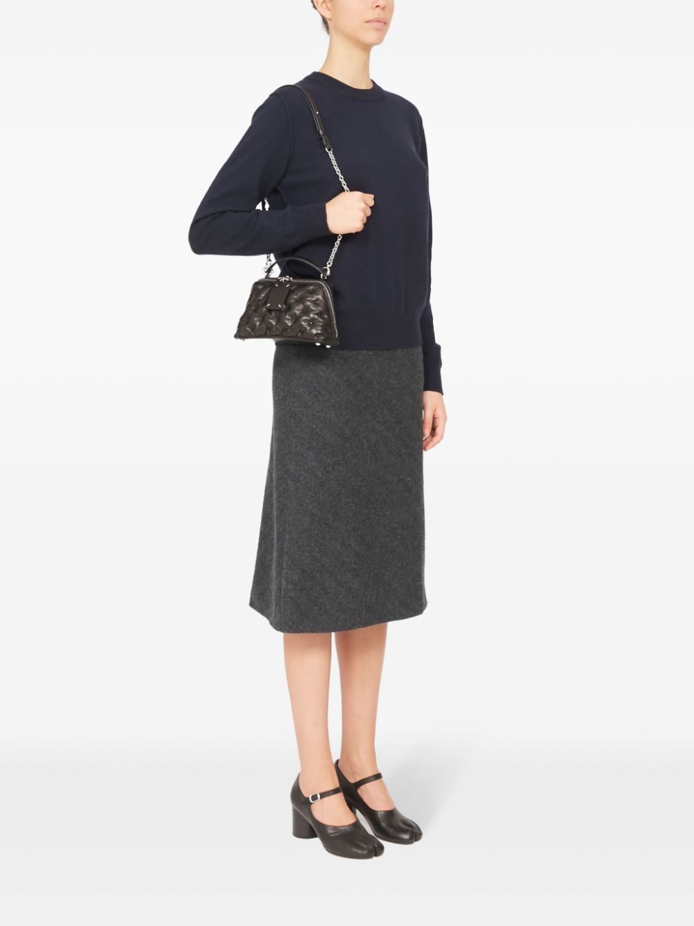 glam slam trapezoid bag woman black in leather - MAISON